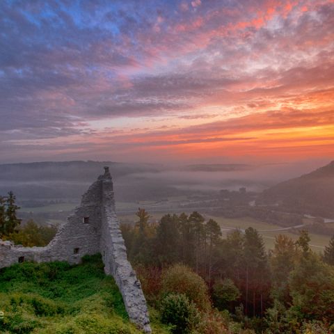 Panorama 16x9 002 Morgenstimmung auf der Rumburg
